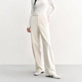 Women's Beige High Waist Banana Leg Pants